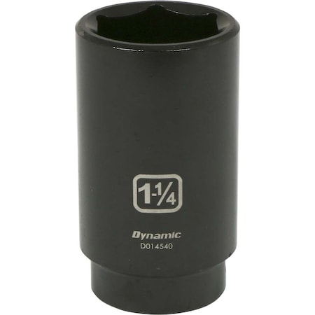 Dynamic 1/2" Drive Deep Socket, Black Phosphate, Tools 1/2" Drive 6 Point SAE, 1-1/4" Deep Length D014540